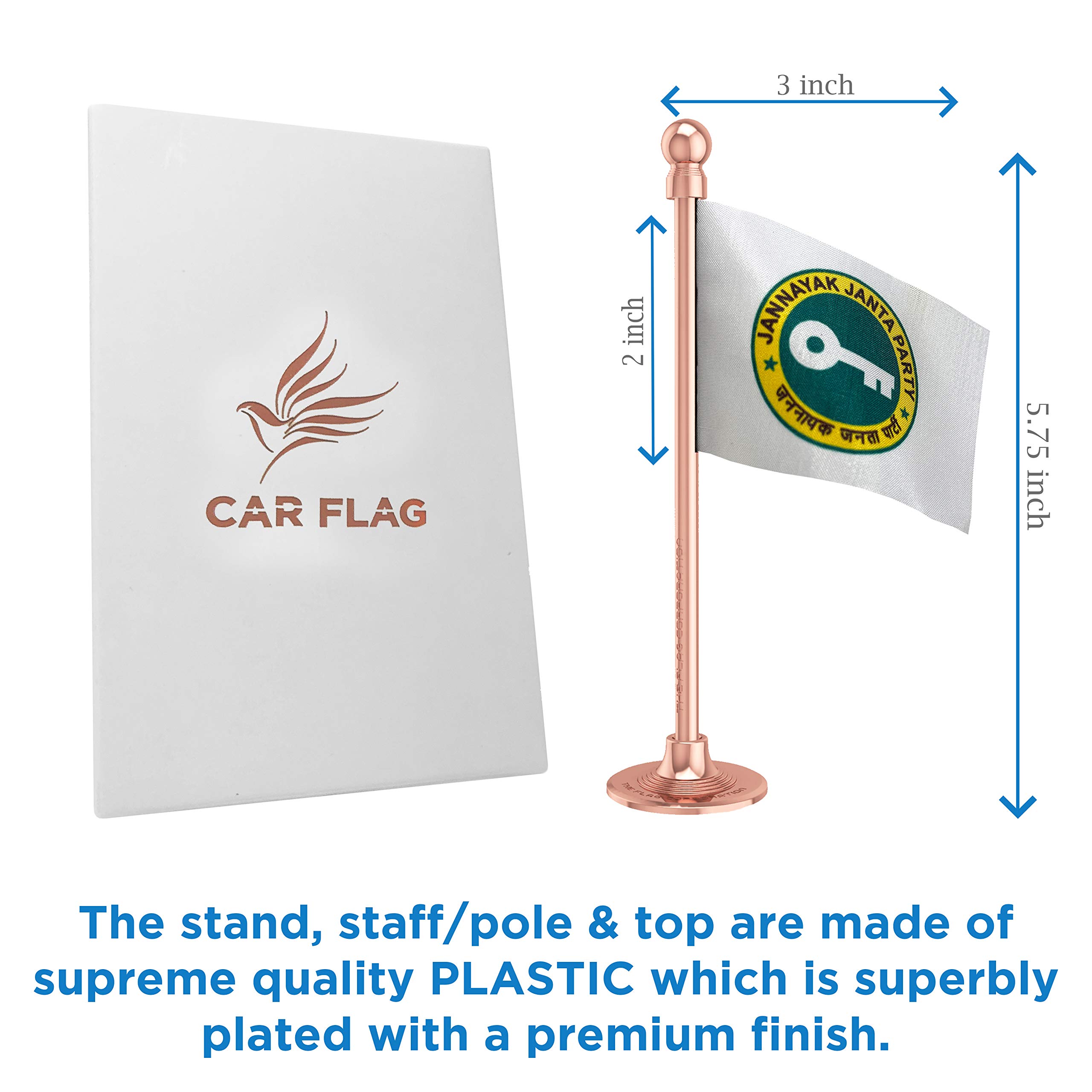 JANFA 20周年記念　チャレンジ The Flag Corporation Jannayak Janta Party (JJP) Car Dashboard Flag