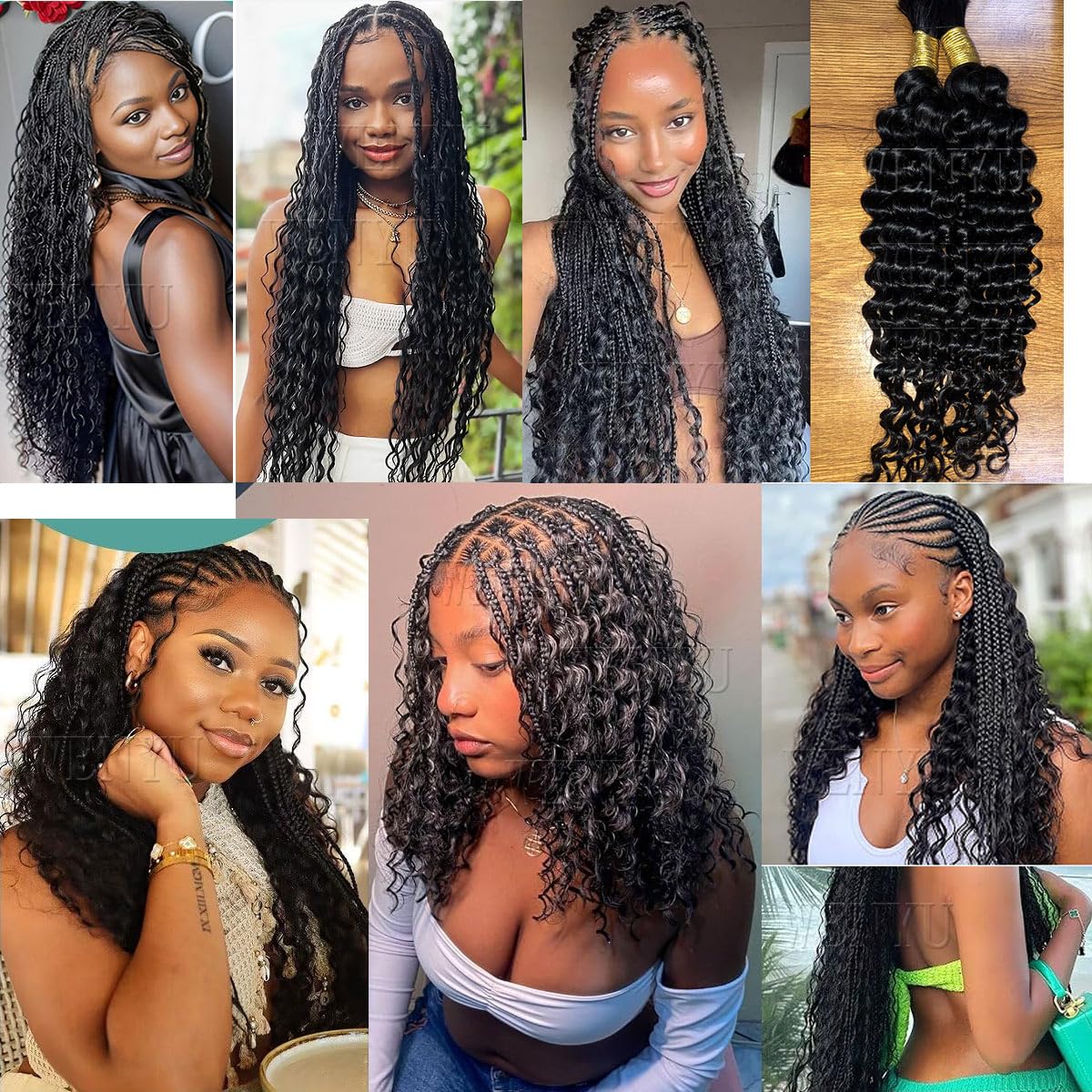WENYU Human Braiding Hair 100g Deep Wave Bulk Human Hair for Braiding No Weft Bundle Brazilian Virgin Curly Human Hair Extensions for Boho Braids Curly Human Hair Braiding Hair (Deep Wave, 24 Inch)