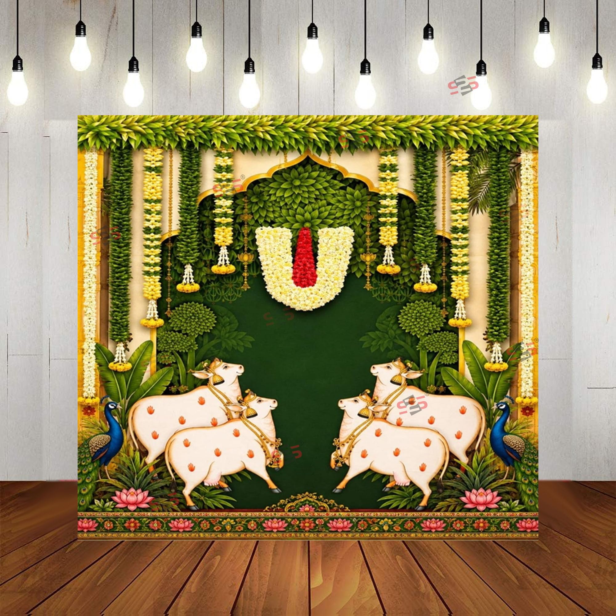 S2S Namalu Backdrop Cloth (5x5 Feet) | Traditional & Pooja Decoration Background Curtain | for Festivals, Functions, Ceremonies & Home Décor-image-6
