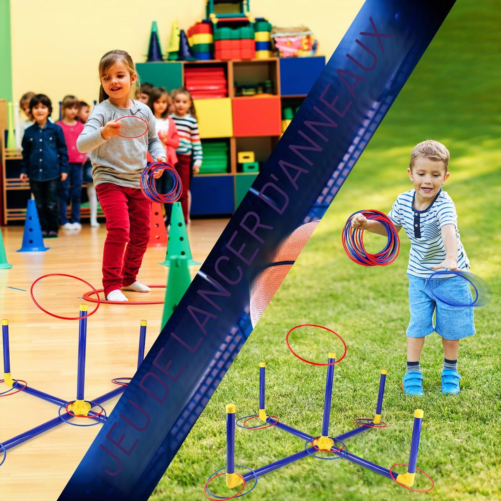 JOYBOY Jeux de Tir 6-12 Ans, 3 en 1 Bean Bag Toss Shooting Ring Toss | Jouets pour Jardin Extérieur et Intérieur — Cadeau Fête des Enfants et Anniversaires, Jeu Complet