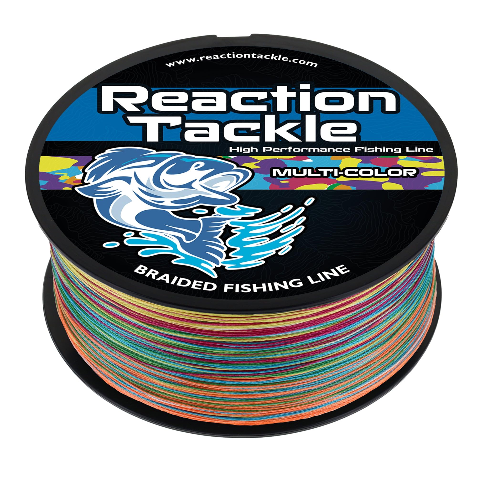 Reaction Tackle Braided Fishing Line - Pro Grade Power Performance for Saltwater or Freshwater Fish - Colored Fishing Line Braid for Extra Visibility