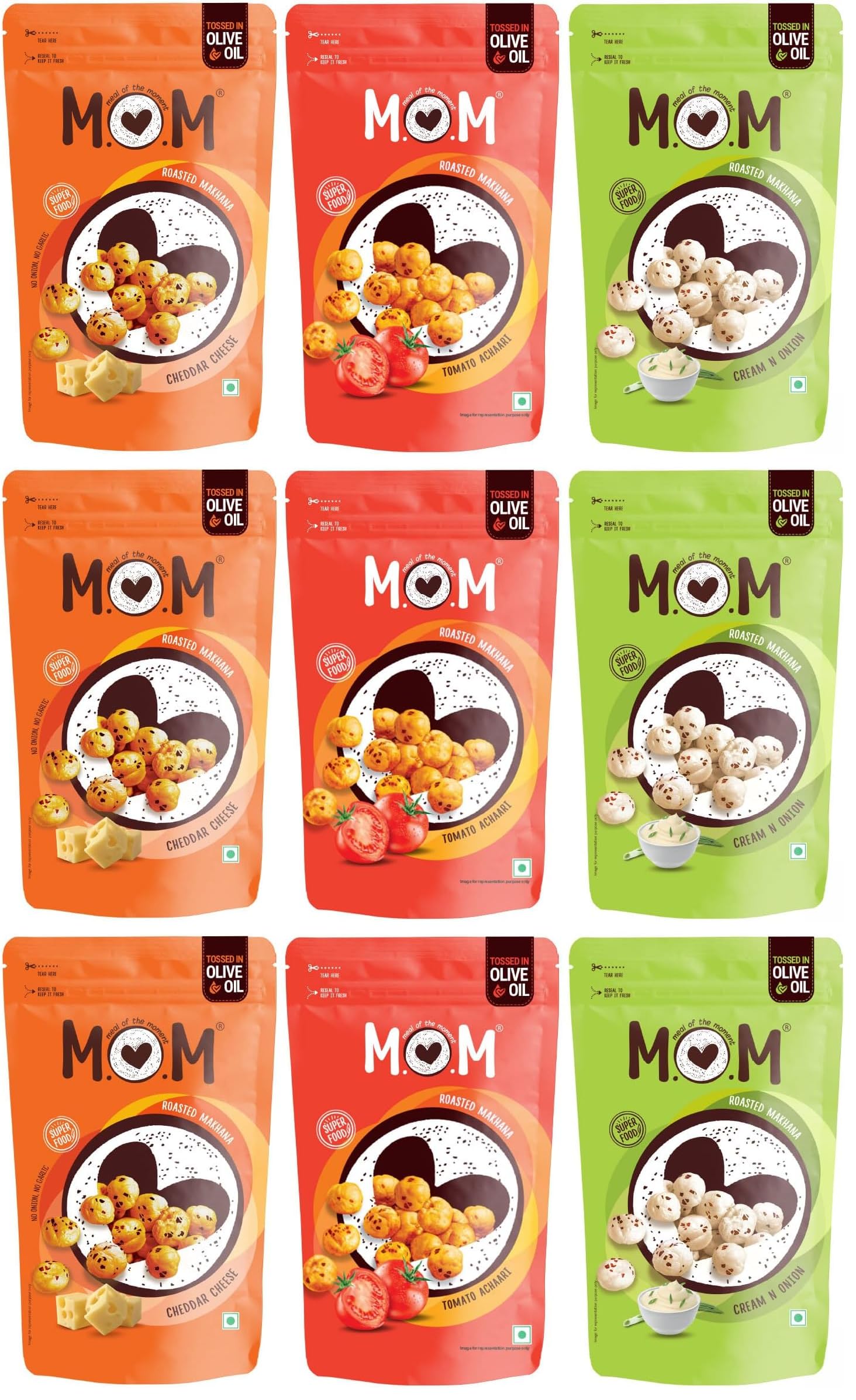 MOM - Meal of the Moment, Roasted Makhana Pack of Tomato