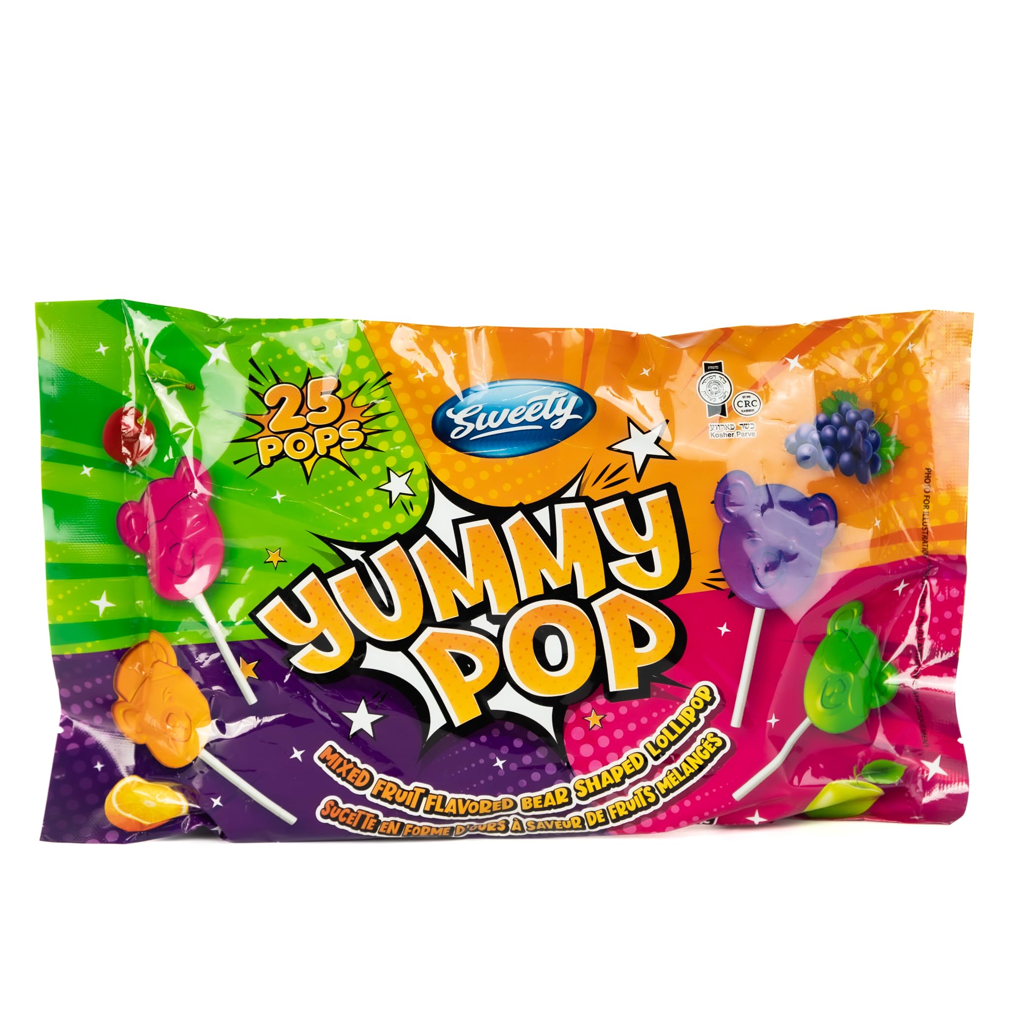 Sweety Yummy Pop Candy Bear Shaped Lollipops - 25 Pops Variety