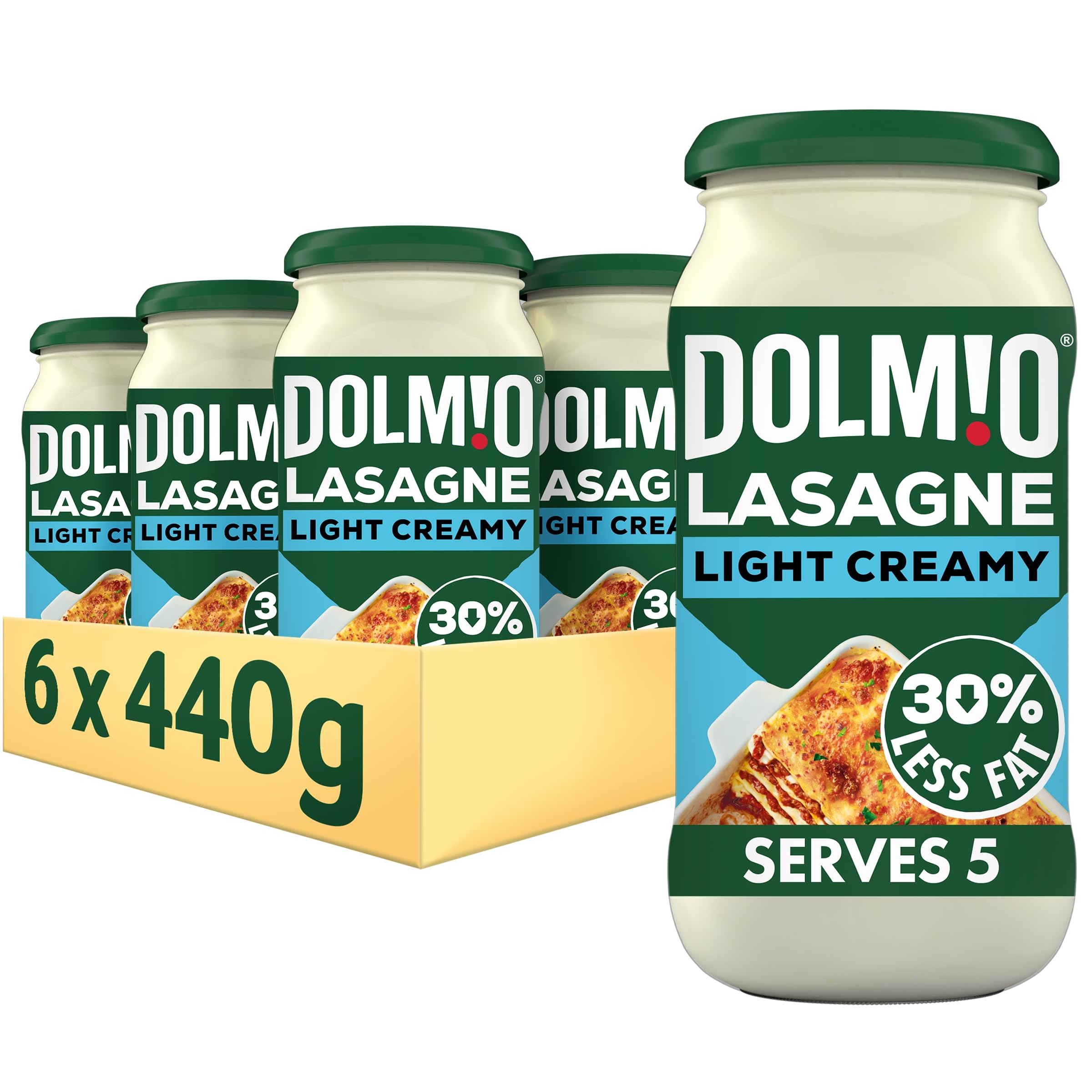 Dolmio Lasagne Light Creamy White Sauce Jar, Bulk Multipack 6 x 440g