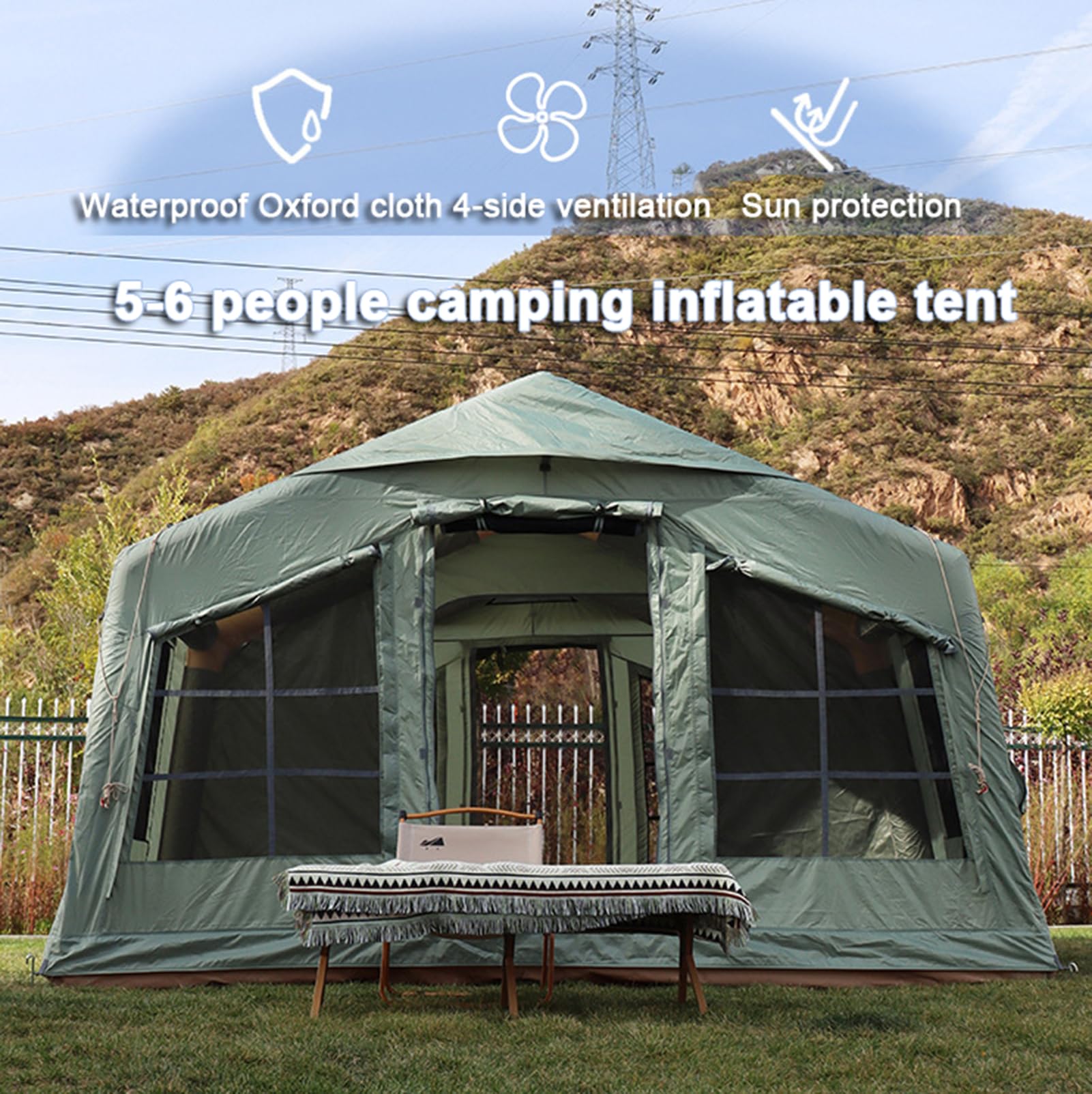 エアテント Inflatable Tent Amazon.com: DEKIMOW Air Tent Inflatable Camping Tent 5-8