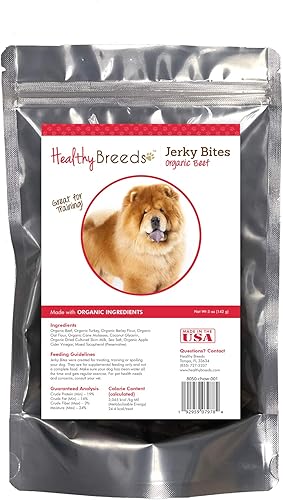 Healthy Breeds Chow Chow Jerky Bites Receta de carne de res Golosinas para perros 5 oz