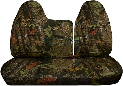 Miniatura 7 de TOTALLY COVERS Compatible con Ford F-150 F-250 Camo 1997-1998 (banco dividido delantero 4060), sin reposabrazosconsola camuflaje de humedales (16