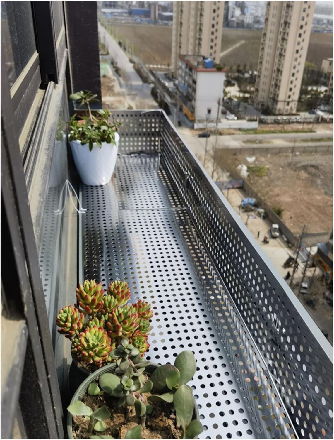 Balcony Safety Net, Anti-Theft Window Guard, Fall Protection Fence, 304 Stainless Steel Perforated Panel, 80x100cm, Durable & Secure Home Safety Solution