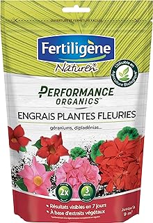 FERTILIGENE NATUREN POEFLE7 - Engrais Granulés Performance Organics Plantes Fleuries, Géraniums, Dipladénias UAB 700 g -Résultats dès 1 semaine -Avec extraits végétaux enrichi en guano marin -Pour 9m²