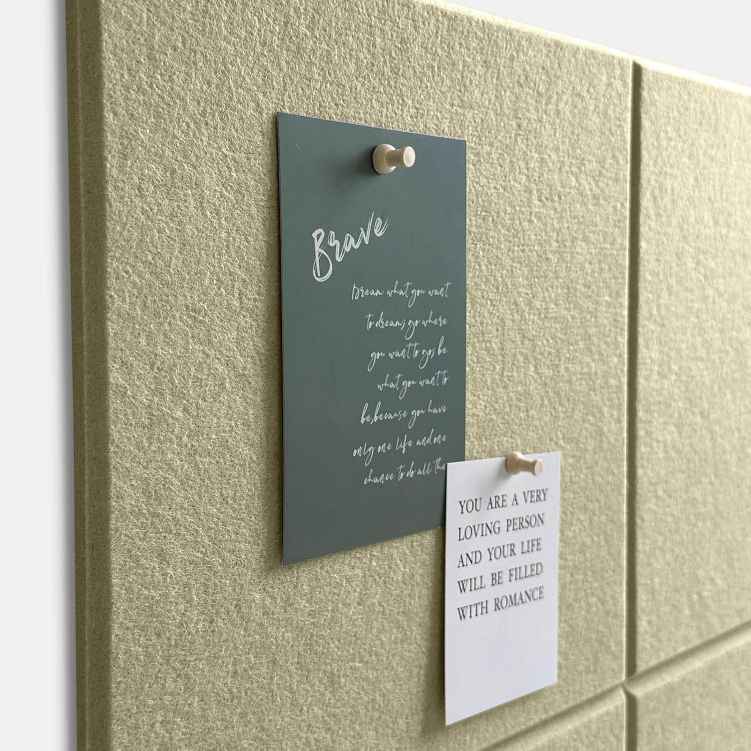 Large Cork Board for Office Wall Decor,48"x36"-12 Pack Felt Wall Tiles with Safe Removable Adhesive Tabs, 1/2" Thick, Felt Bulletin Board Pin Board Cork Boards for Walls - Sage Green