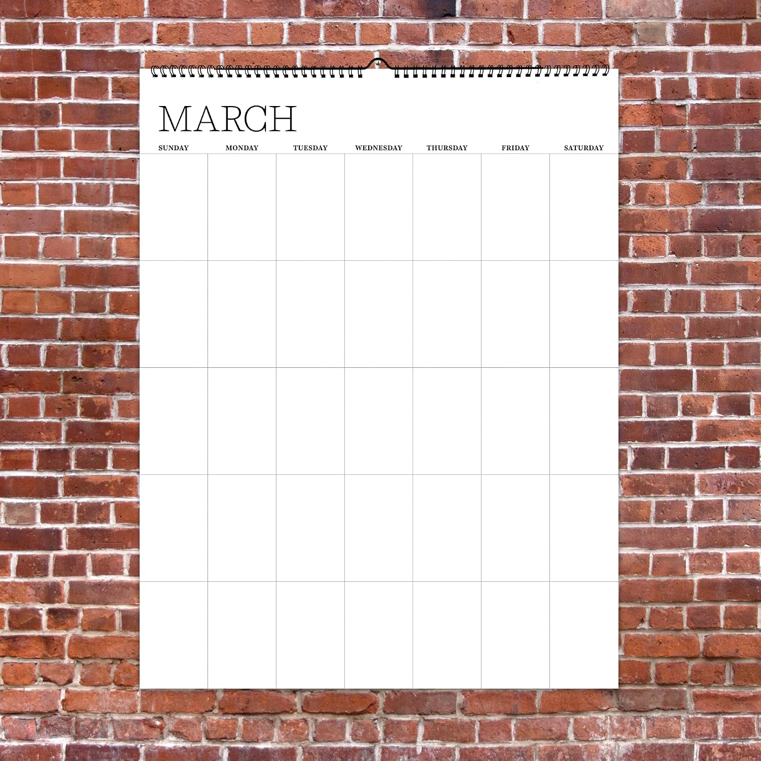 TF PUBLISHING Undated 22" x 17" Dry Erase Large Wire-o Hanging Vertical Wall Calendar | 12 Perpetual Big Grids | Open Date Custom Wall Calendar | Durable Dry Erase Pages for Plans and Schedules