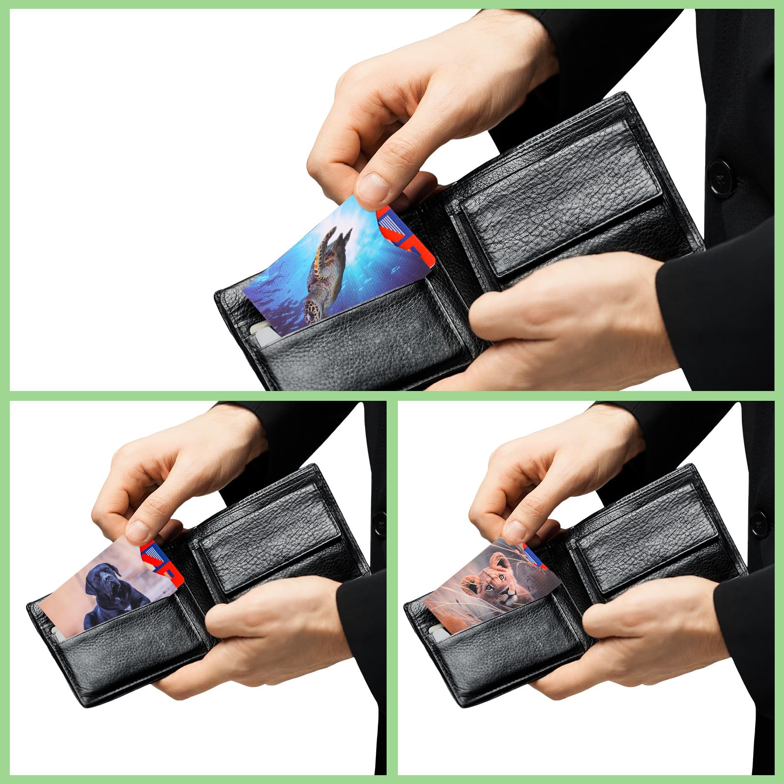 Estune 54 Fundas de Bloqueo RFID para Tarjetas de crédito, antirrobo, Tarjetas de crédito, Fundas para Tarjetas de crédito, fáciles de identificar (Animales)