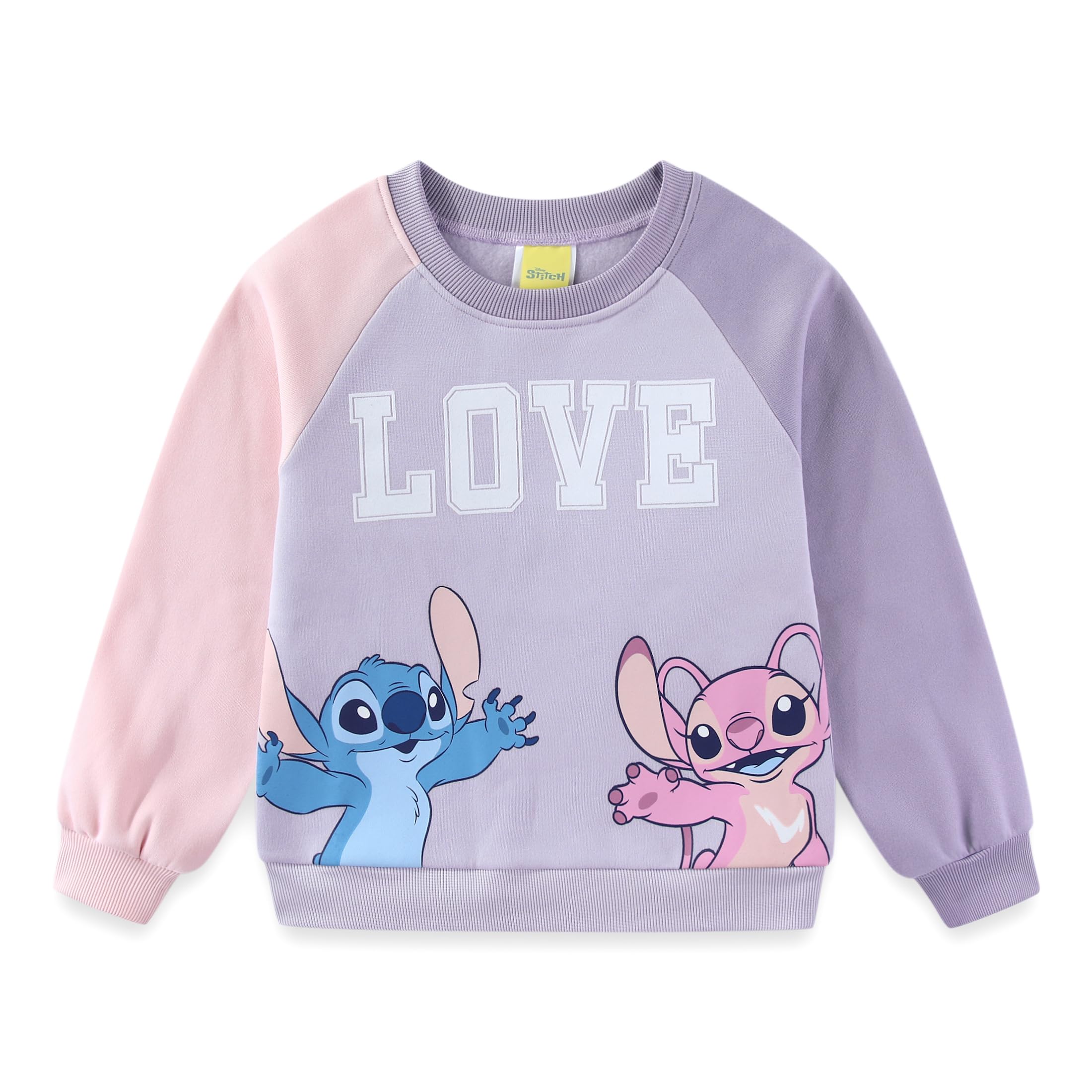 Disney Lilo & Stitch Angel Girls Crewneck Pullover Sweatshirt for Big Kids
