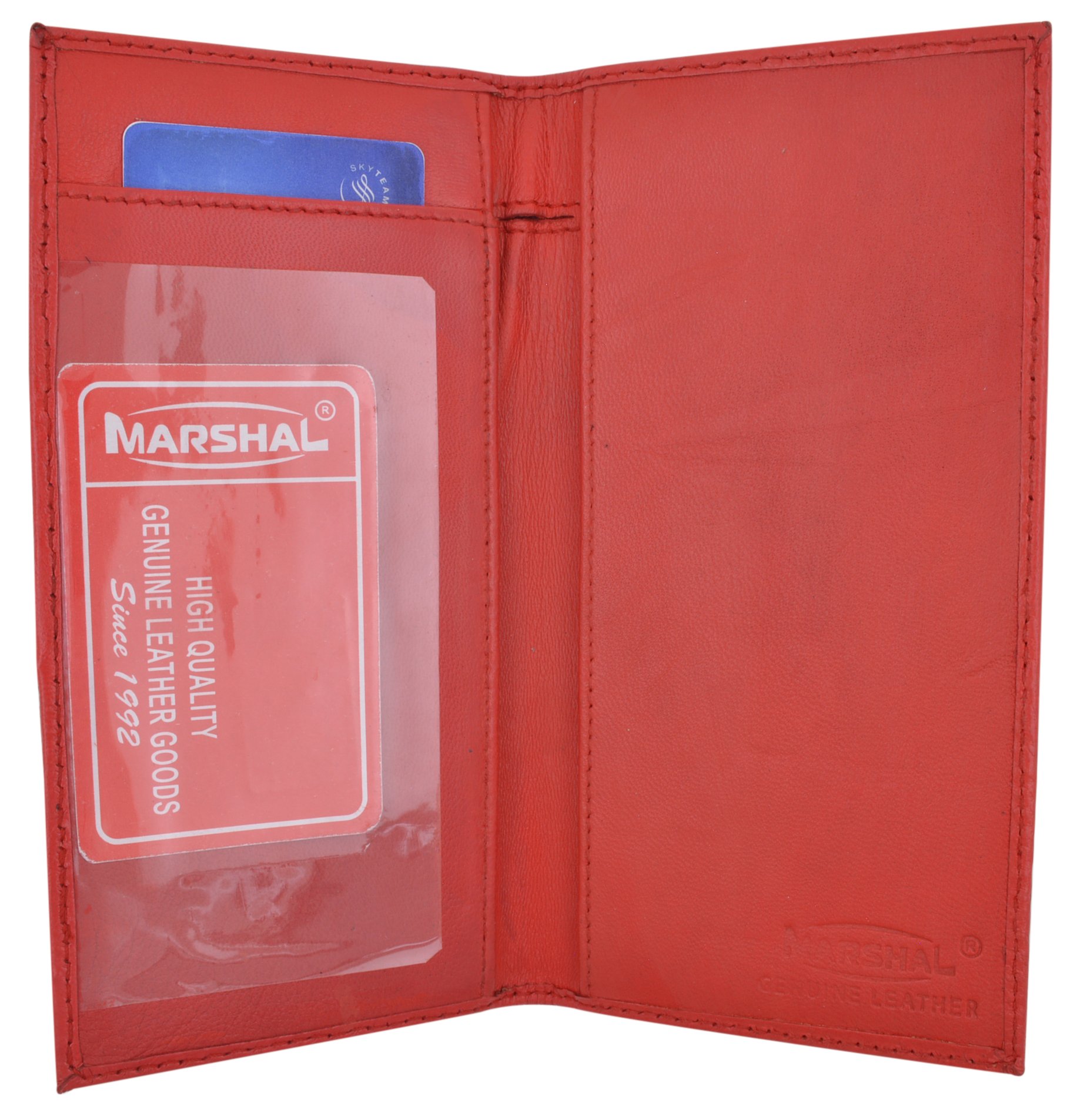 Hand Crafted Genuine Soft Leather Checkbook Cover simple-156 (Premium Cherry)