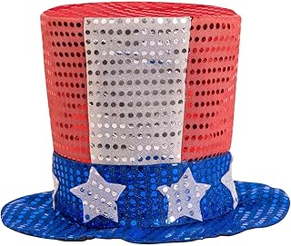 Uncle Sam Patriotic Hat, American Flag Costume Accessories Top Hat, 4th of July Hats for Adult Independence Day Dress-up