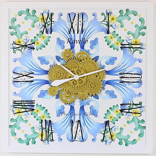 Vista 121 de The Gears - Reloj de pared con engranajes móviles (Vietri, redondo de 36 pulgadas)