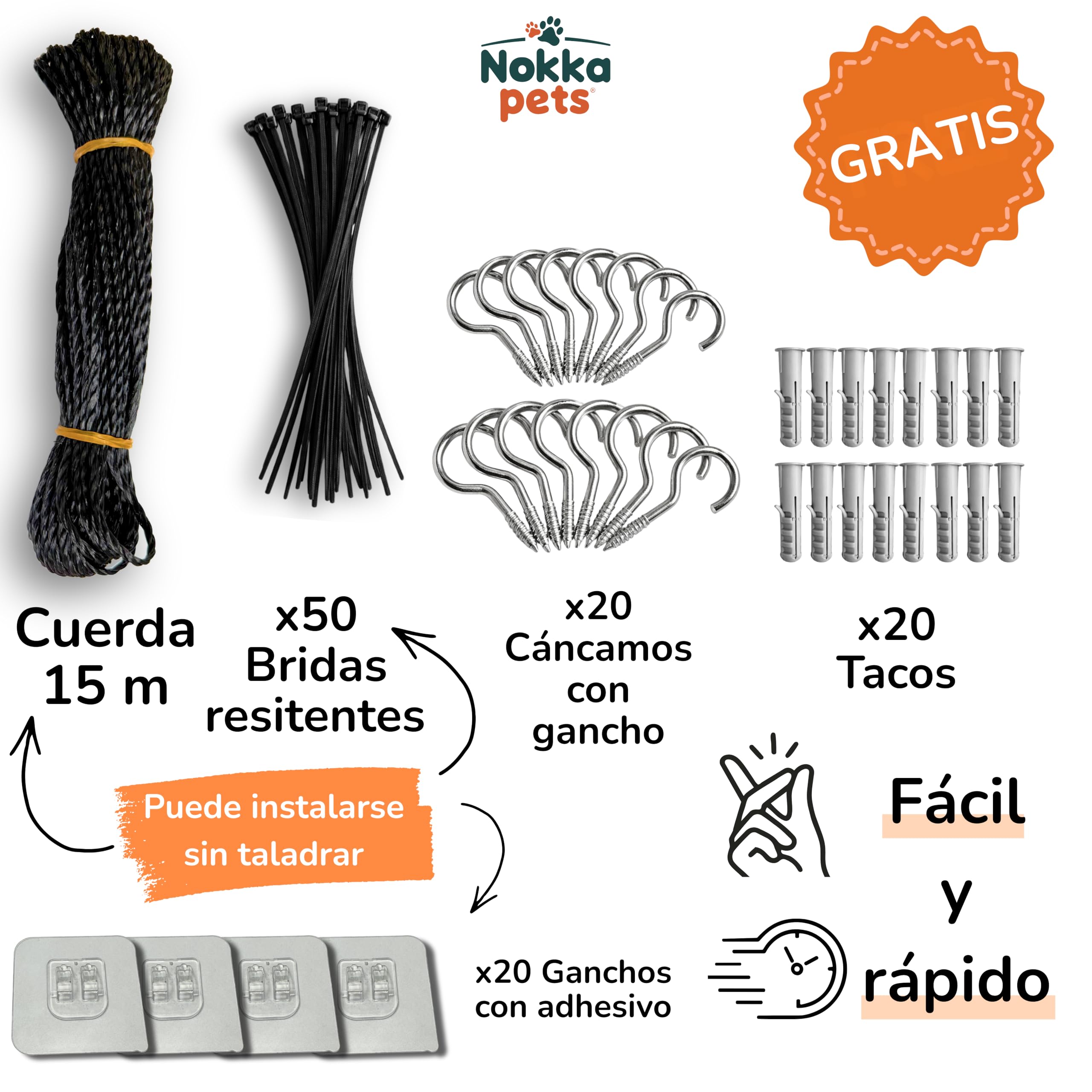 Red Gatos Terraza 4x3m - Reforzada con Alambre – Kit de Instalación Incluido – Máxima Seguridad Anticaídas para Balcón, Terraza y Ventanas – Red para Gatos UV Resistente Gatos Curiosos