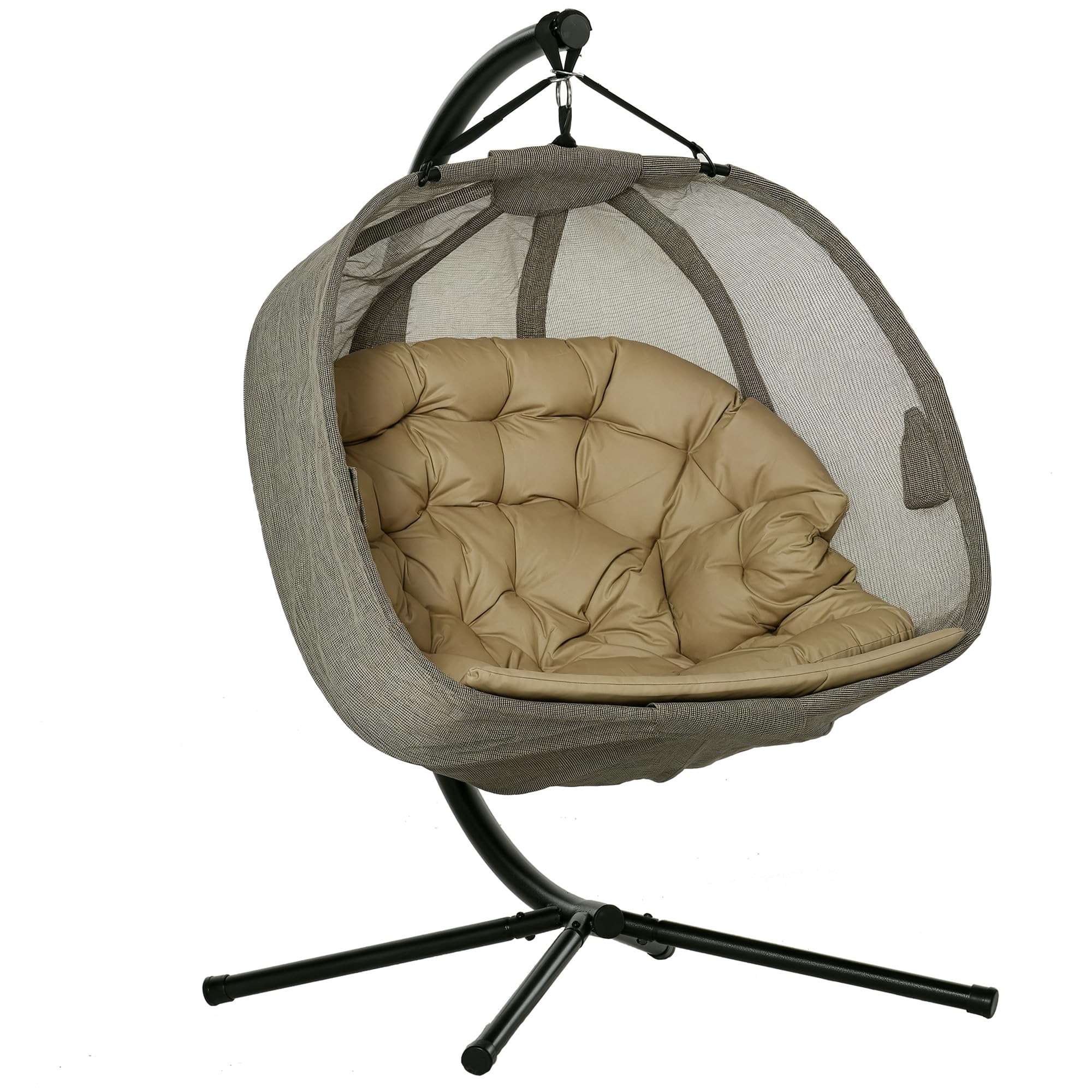 Poltrona Sospesa Outsunny - Divanetto A Dondolo Per 2 Persone Con Cuscino - Foto 3