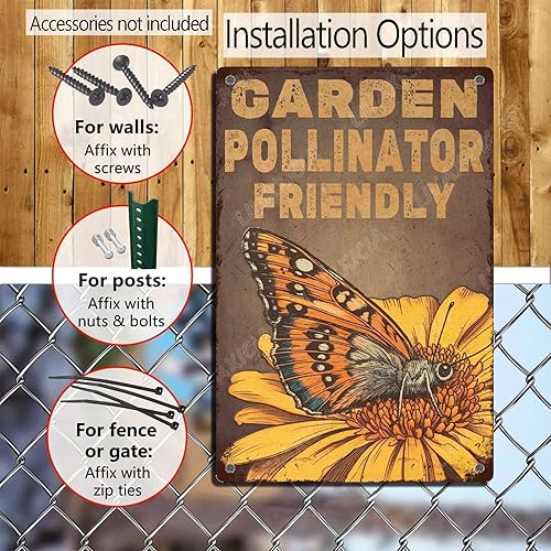 Vista 74 de LIUAXICIA Letreros de metal divertidos para jardín, letreros de metal con diseño de colibrí, para garaje, hogar, cafetería, bar, granja, pared