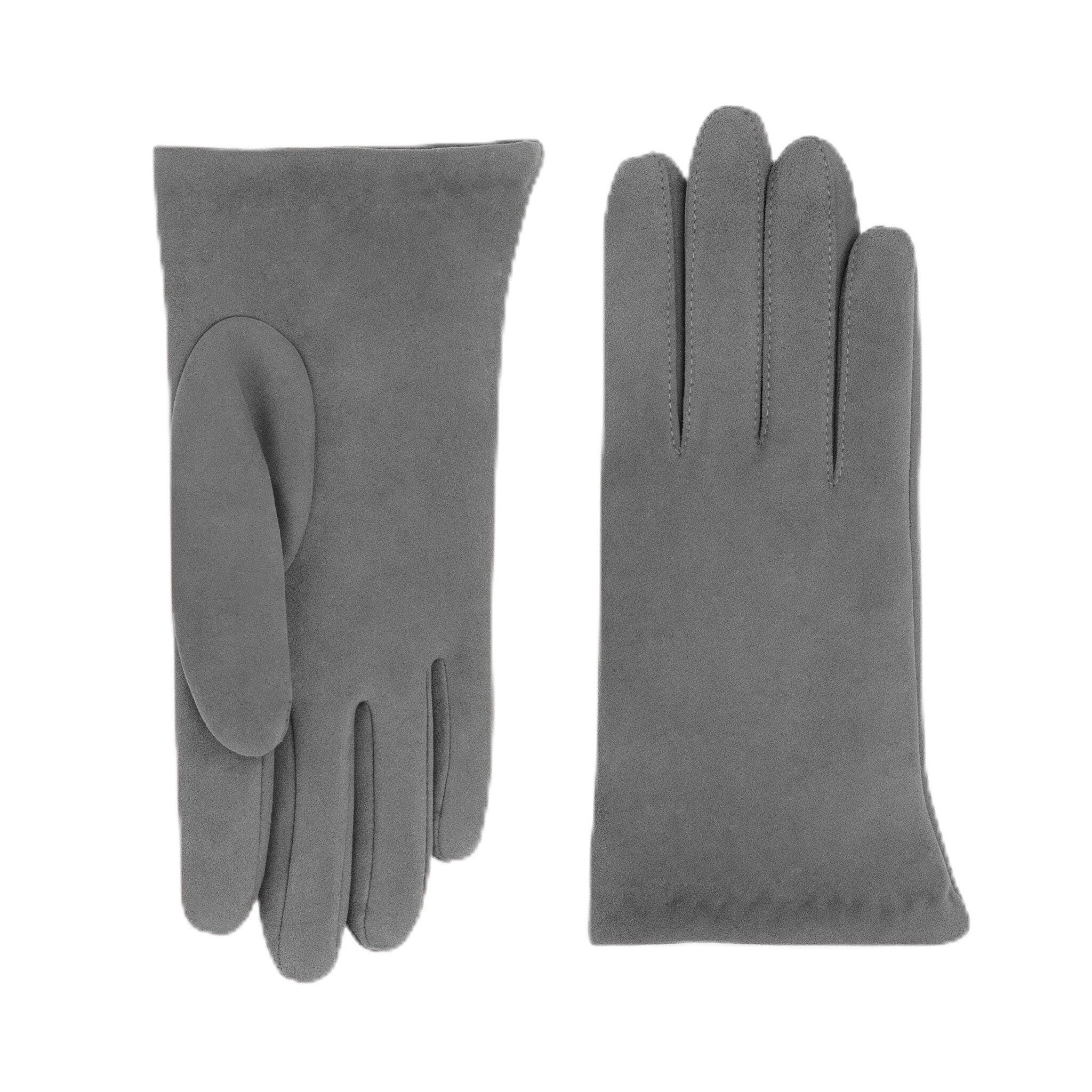 GLOVE STORY Guanti in pelle di agnello donna, fodera 100% acrilico, grigio