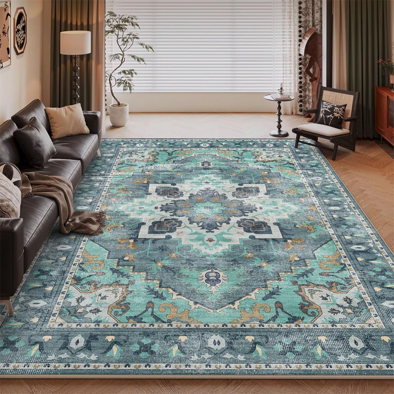 Tapis chambre adulte antidérapant bleu 50x80 d'entrée intérieure