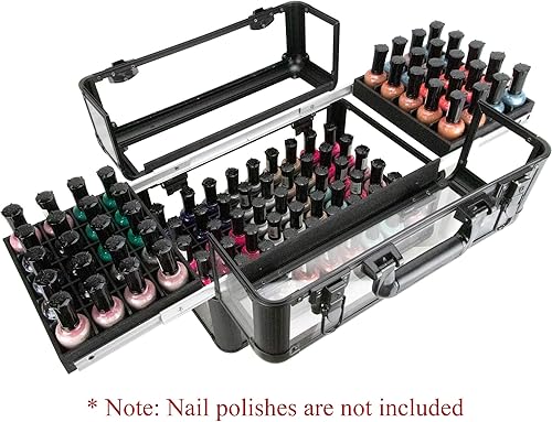 Miniatura 7 de Ver Beauty Art Craft - Bandeja blindada fácil de deslizar, caja de herramientas de almacenamiento con soporte para base, acrílico negro