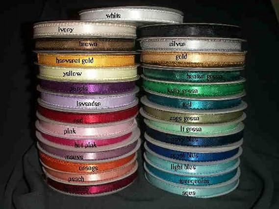 White 3/8 Double Face Satin Picot Ribbon Feather Edge 50 Yds