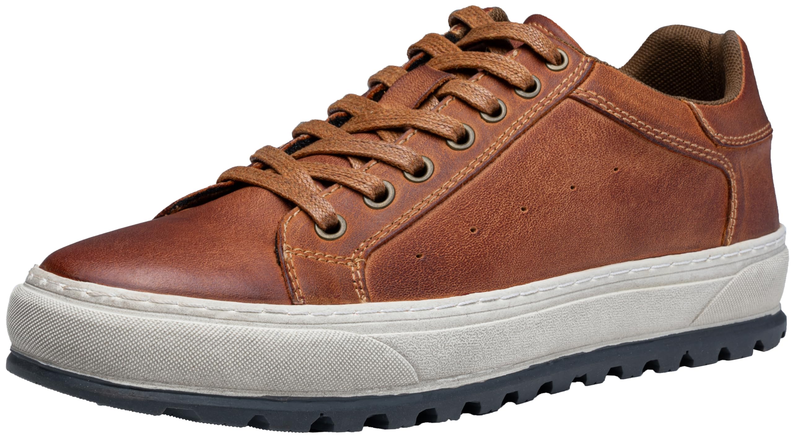 Jousen Men's Leather Casual Dress Sneakers