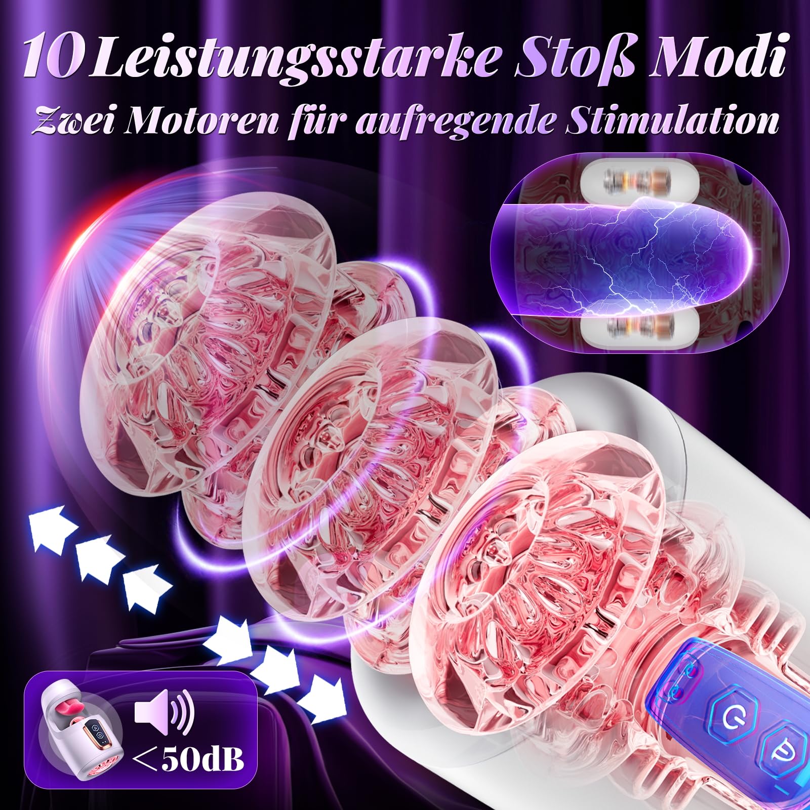 Masturbateur électrique sex toýs homme, Masturbâteur homme mains libres Langue Sexe oral Fellation avec 10 poussées et 10 coups de langue, masturbateurs masculins Pocket Pussy pour pénis Pussy