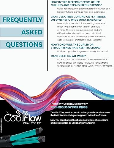 Miniatura 3 de TressTech Cool Flow Dual Styler  Plancha rizadora + alisadora de cabello diseñada para pelucas