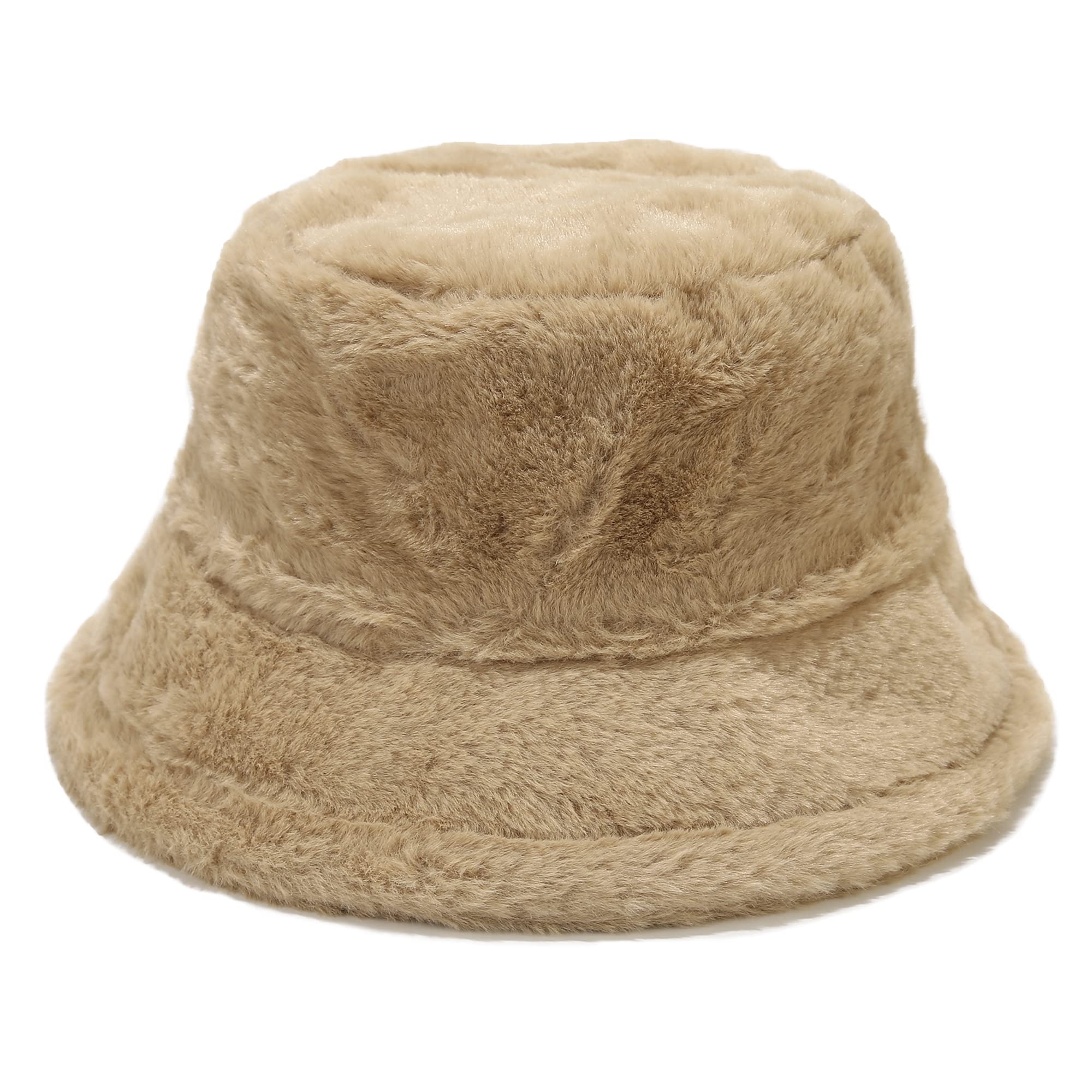 UmeeparWinter Faux Fur Bucket Hat Fluffy Warm Hat for Women Men