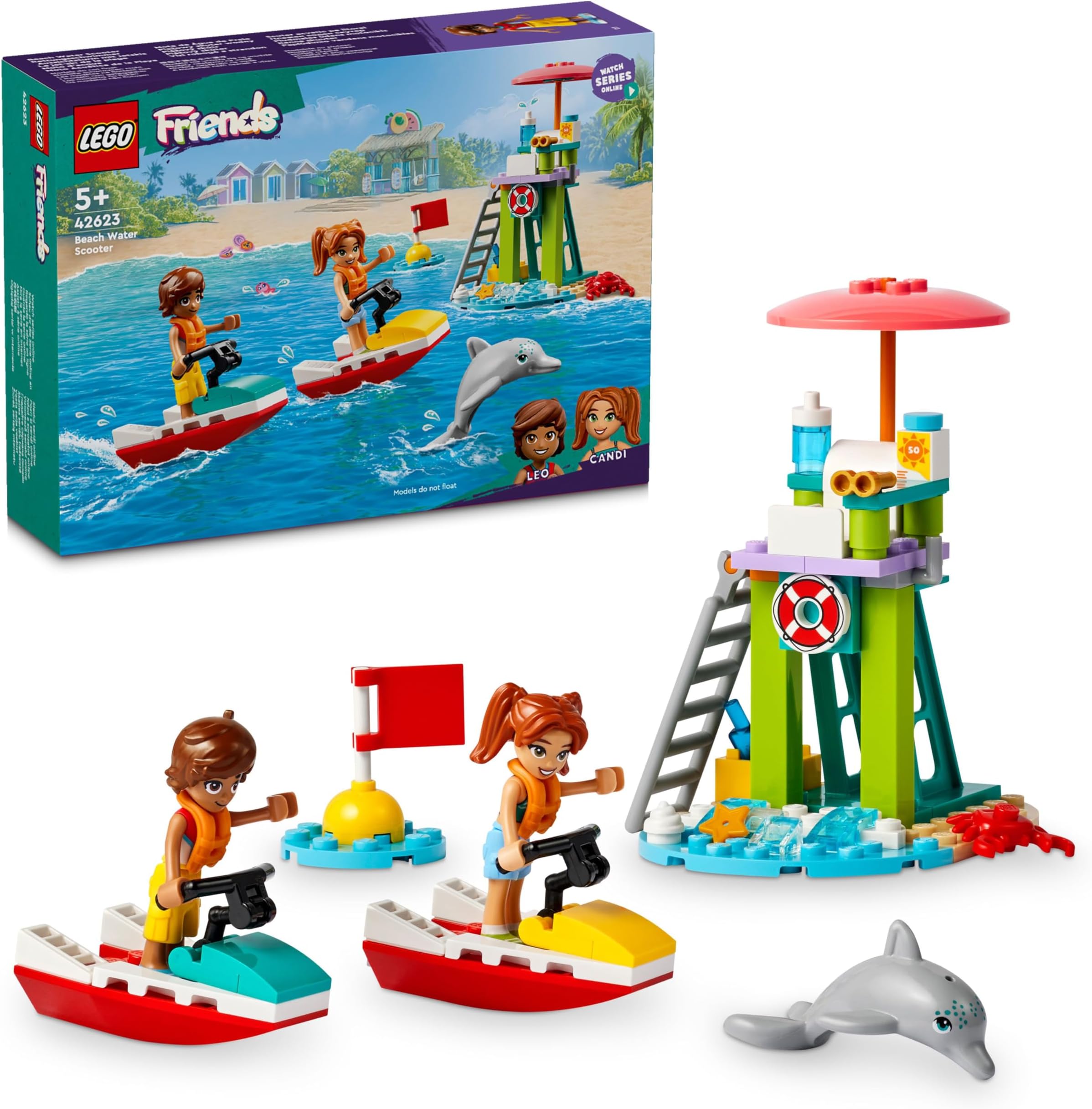 LEGO Friends Beach Water Scooter Lifeguard Toy 42623 Building Blocks Toys for 5+ Gift for Boys and Girls
