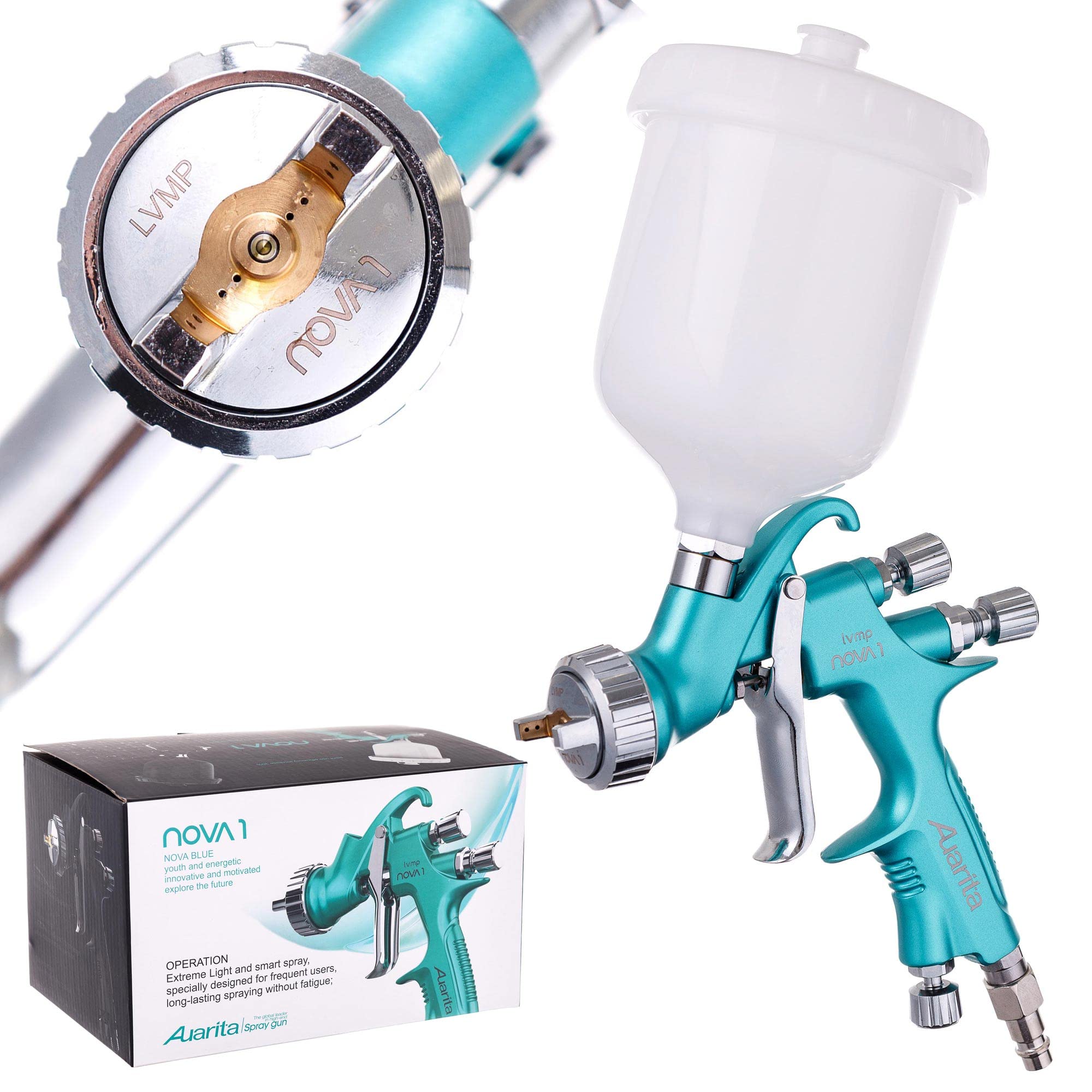 Pistolet à Peinture de Pulvérisation Nova 1 AUARITA LVMP Buse 1.3mm Blue