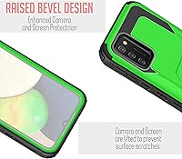 Vista 6 de Funda diseñada para Samsung Galaxy A02S, con protector de pantalla integrado, soporte giratorio con clip para cinturón, funda protectora de cuerpo