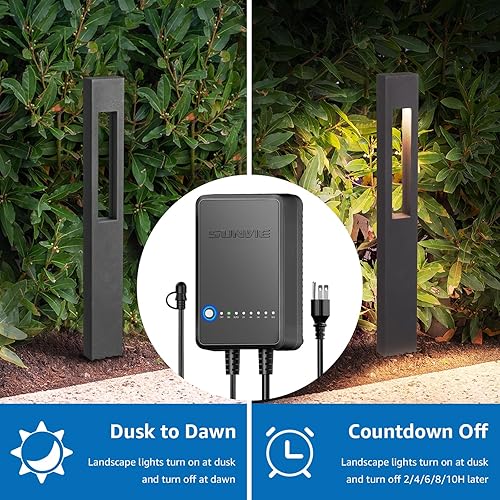 Miniatura 3 de SUNVIE Kit de iluminación LED de bajo voltaje todo en uno, paquete de 8 luces de camino con transformador y cable 162 AWG de 100 pies, luces de