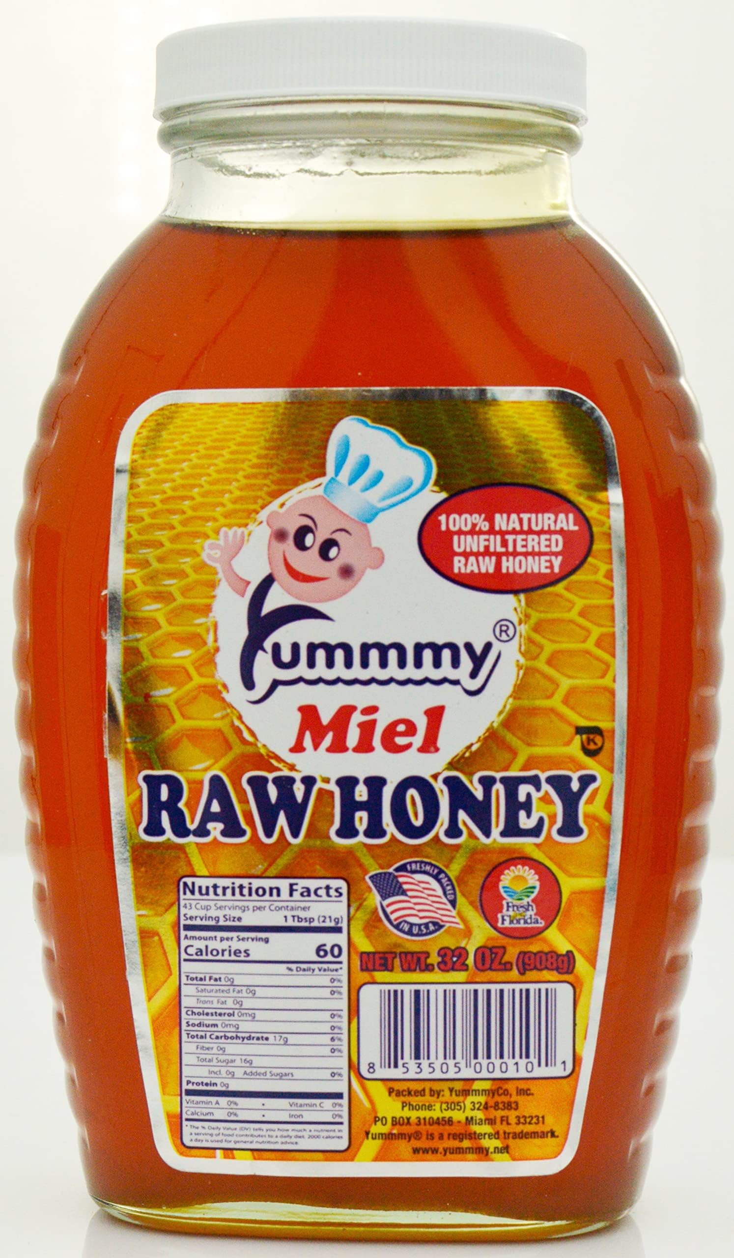 Yummmy Raw Honey, 2 Lbs (32 Oz)