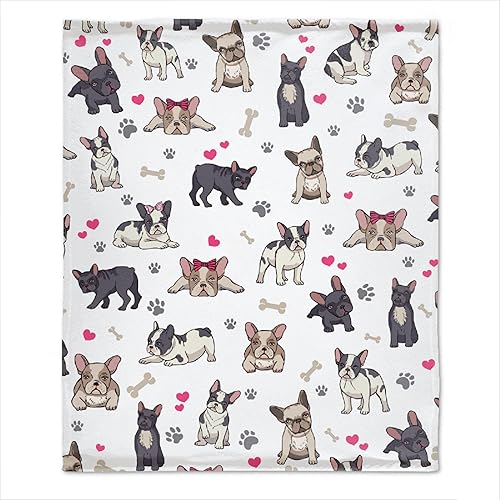 Miniatura 3 de Ottoy Manta de bulldog francés para bebé, manta acogedora y suave para niños, niñas, recién nacidos, regalos de cumpleaños de Navidad, 40 x 30