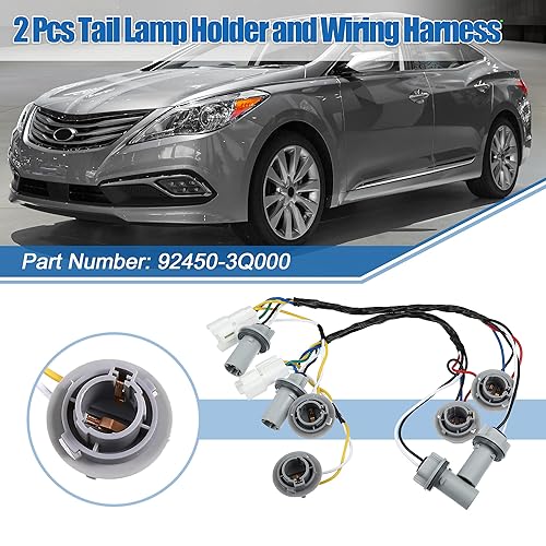 Miniatura 9 de X AUTOHAUX Soporte de lámpara trasera y arnés de cableado 92450-3Q000 para Hyundai Sonata Sedan 2.0L 2.4L 2011-2014 lámpara trasera de luz trasera