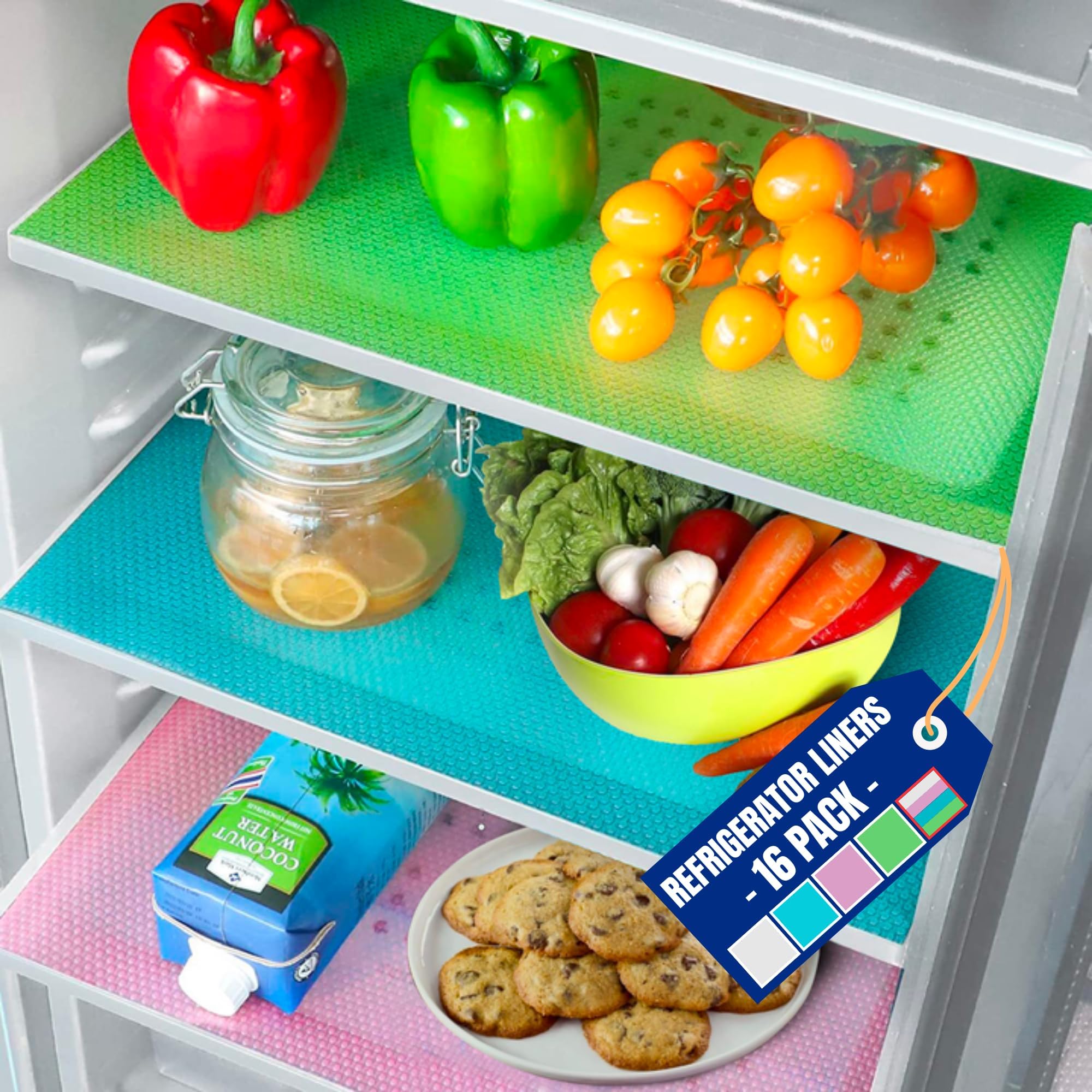 Refrigerator Shelf Liners - 8 Pack by Linda’s Essentials -21 Refrigerator Shelf Liners - 8 Pack by Linda’s Essentials -21