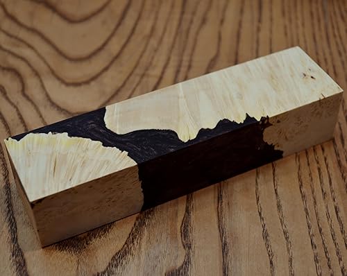 Miniatura 1 de Cuchillos estabilizados de madera de arce BURL para tornear en blanco (460)