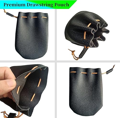 Miniatura 3 de Bolsa de cuero sintético con cordón, bolsa de monedas premium para hombres, monedero para bolso, soporte de cambio para automóvil como monederos,