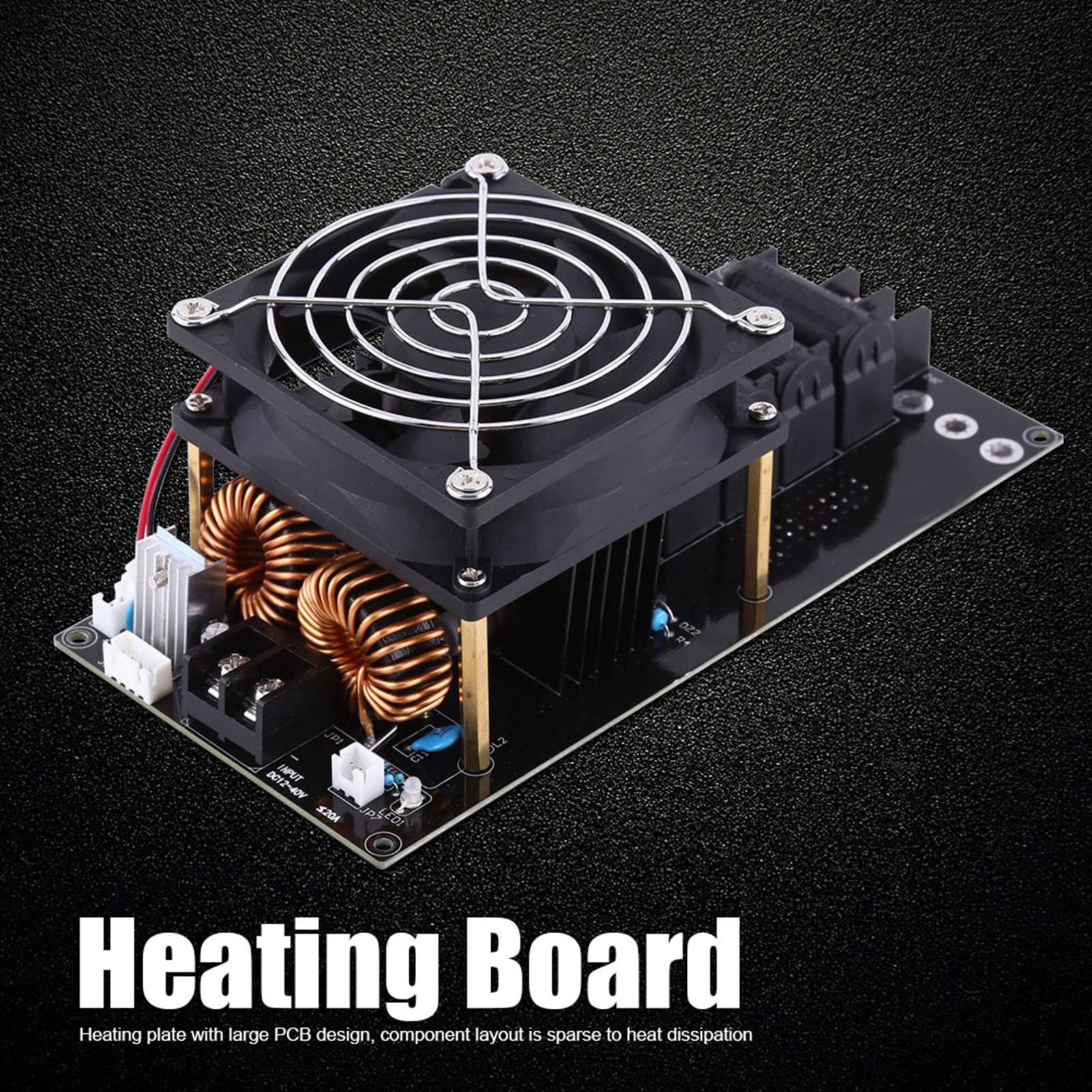 Placa calefactora, DC12-36V 20A 1000W ZVS Módulo de calefacción por inducción, calentador de bobina, fuente de alimentación Calefacción Placa calefactora de bajo voltaje, para bricolaje doméstico