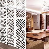 LCHEN 10-Pack White Hanging Room Divider Panels - Thick Wood-Plastic Screens for Privacy Partition & Home Office Decor (XG-S-10Panels)
