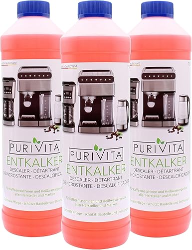 kovdim Purivita - Líquido descalcificador 25.4 fl oz universal - cafeteras superautomáticas, 3 botellas