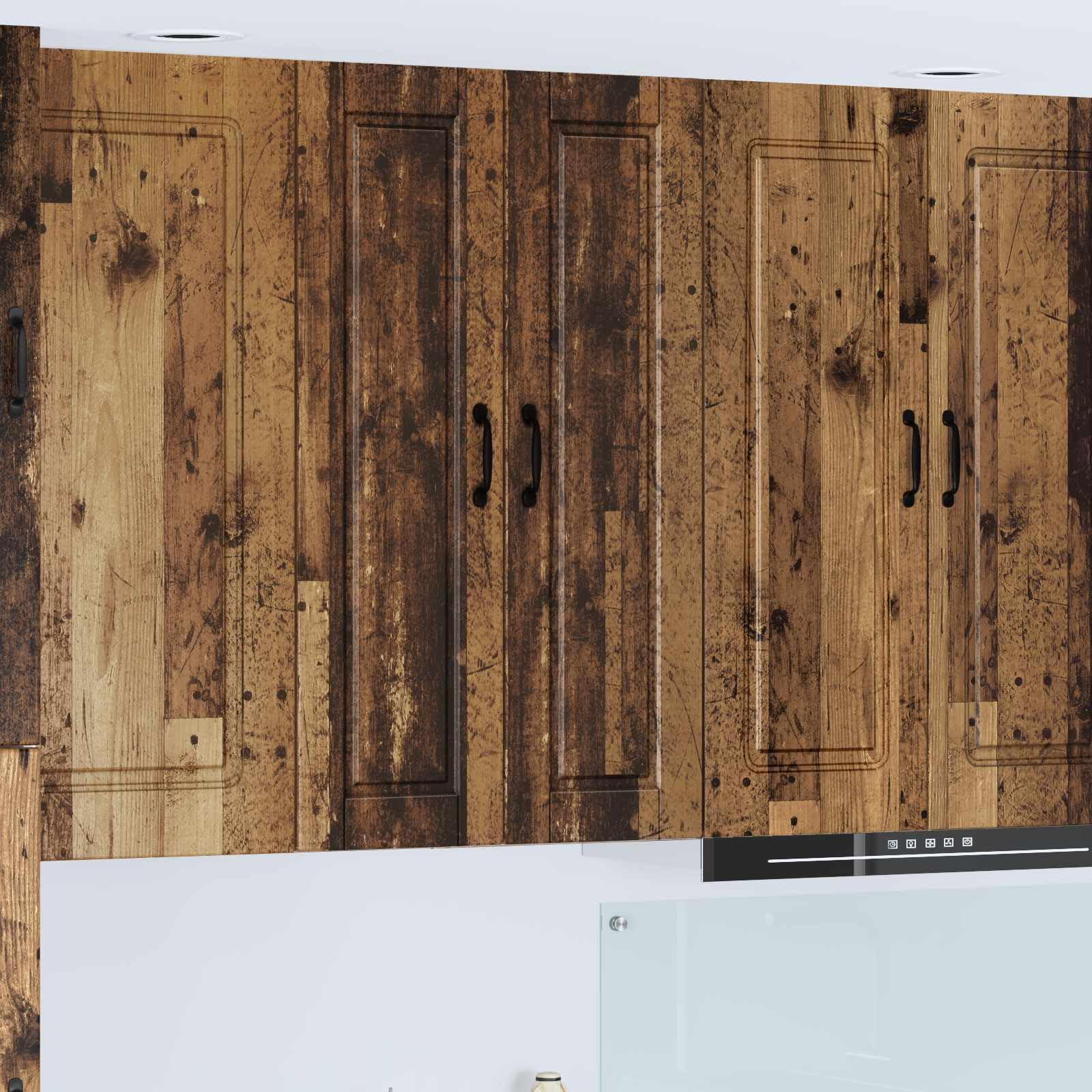 Wandschrank Porto aus Holzwerkstoff 30 x 31 x 100 cm mit 3 Regalen und Tür, moderner Küchenschrank für Stauraum und Aufbewahrung, ideal als Vorratsschrank und Organizer
