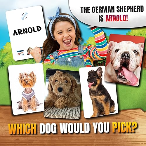 Miniatura 4 de Name That Puppy - Divertido juego de cartas familiar para niños, adultos y amantes de los perros | Juego de fiesta fácil, divertido juego grupal,