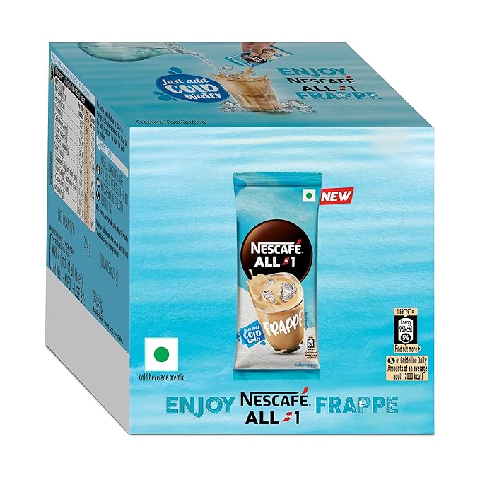 Nescafé All in 1 Frappe, Instant Cold Coffee Mix, 224g (Pack of 8