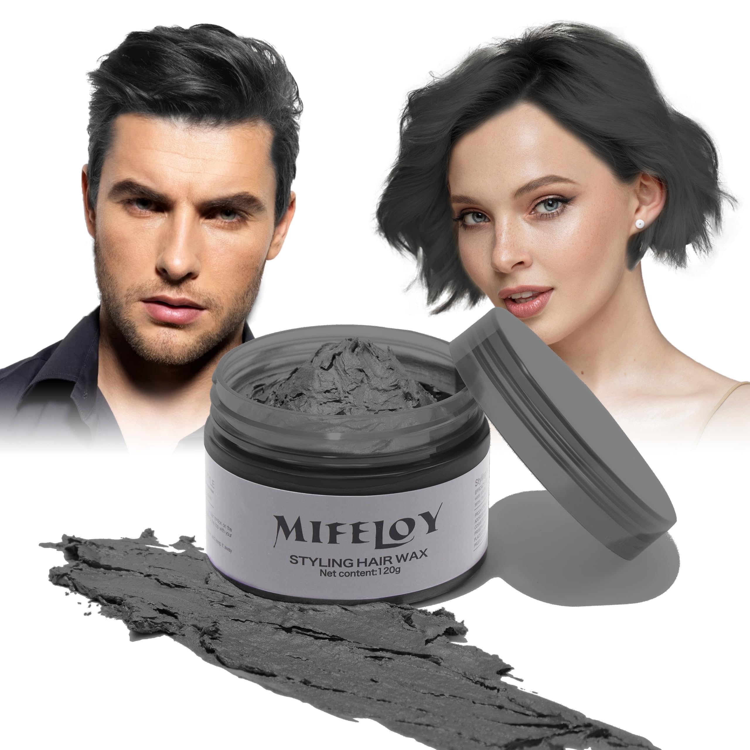 Temporary Black Hair Color Wax 120g, Instant Hairstyle Cream Dye, Disposable Coloring Mud for Men Women Youth, Natural Washable Styling Pomades for Party Cosplay DIY Halloween