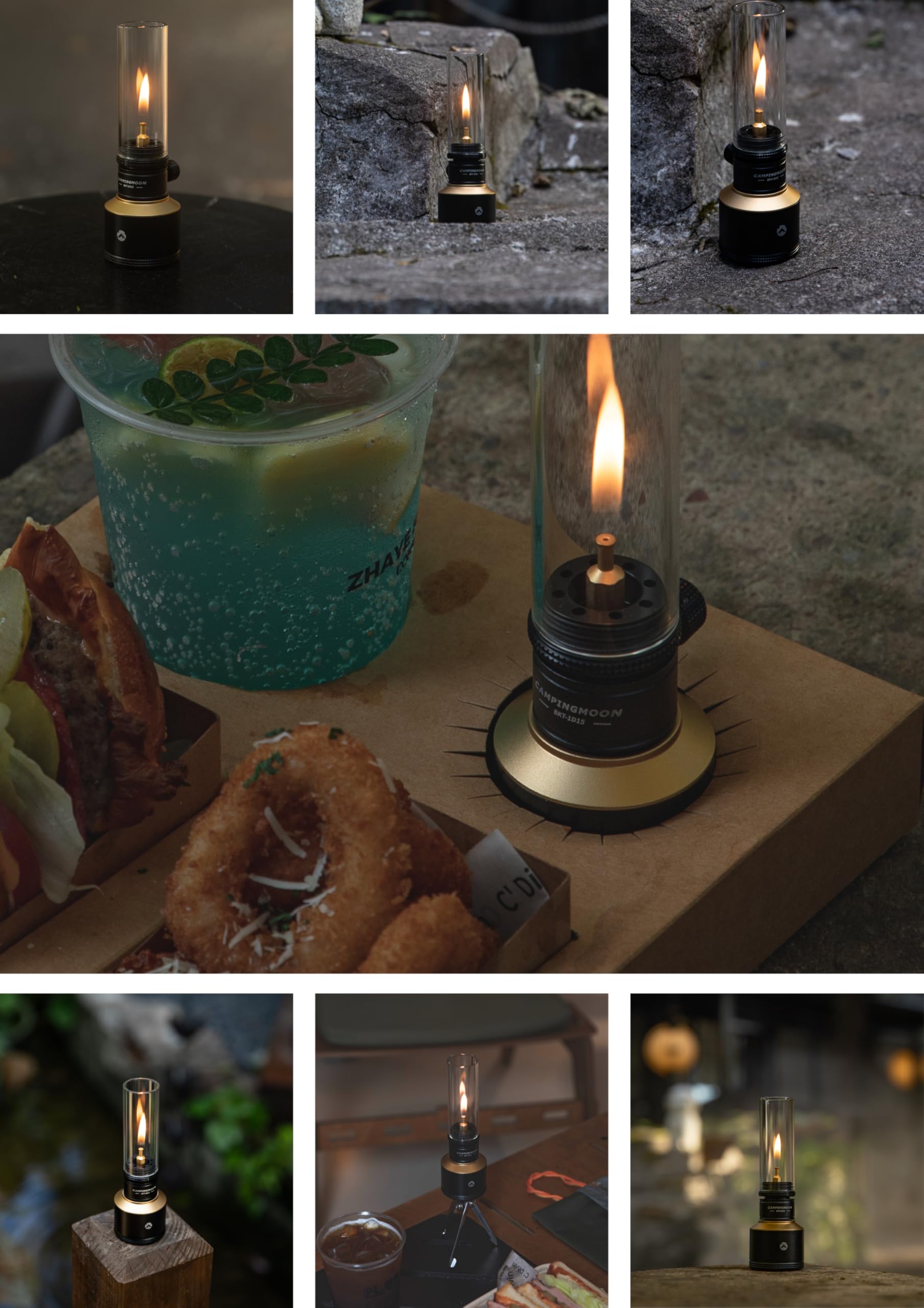 CAMPINGMOON Füller Gastank, leerer Taschenbehälter für Gas-Taschenlampe, Wandern, Camping 15g, schwarz BKTC-15