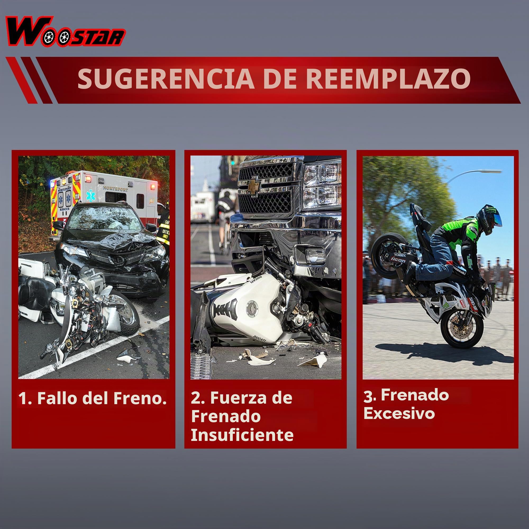 WOOSTAR Pinza Disco Freno Delantero Moto Palanca de Freno Reemplazo para 110cc 125cc Dirt Pit Bike ATV Quad Scooter